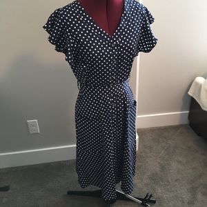 Blue polk a dot mitilly dress